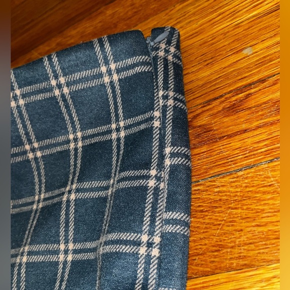 Ann Taylor plaid ankle pull on pants size medium blue tan preppy academia - Picture 4 of 10